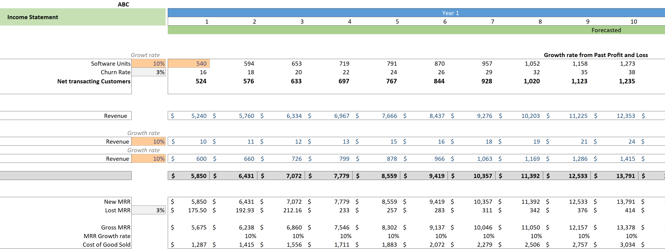 Appointment Booking Software Excel Financial Model-Monthly Profit and Loss Statement