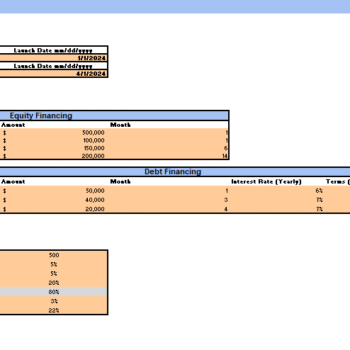Excel Financial Model Template - Input Sheet