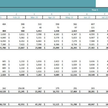 SaaS E-Commerce Software Excel Financial Model- Revenue Analysis