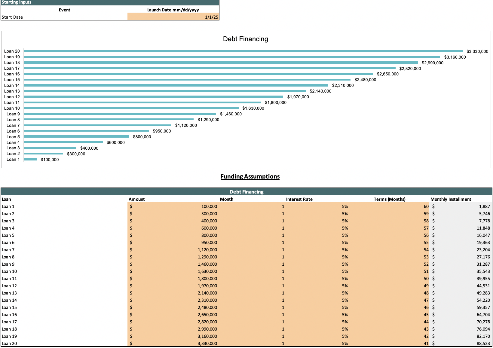 Loan Amortization Template - Input Sheet