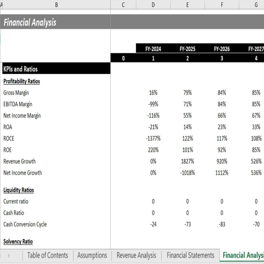 Medical Devices Financial Model Template - KPIs and Ratios