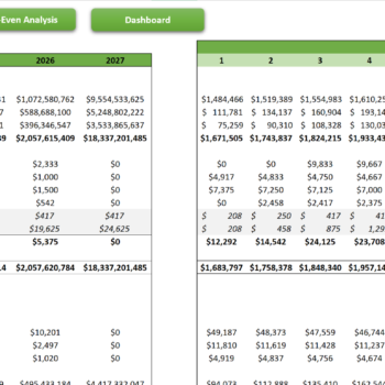 ecommerce b2b financial model excel template-balance sheet