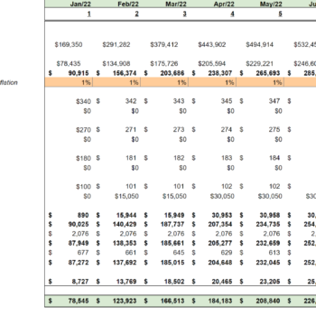 Content Marketing Excel Financial Model-monthly income statement