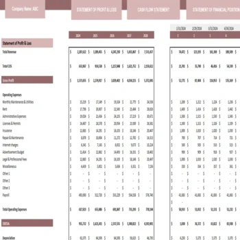 In-Home Health Care Excel Financial Model - Income Statement