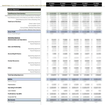 Event Management Agency Excel Financial Model
