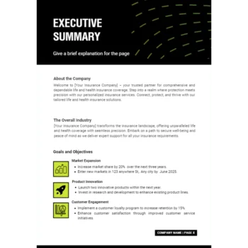 Life and Health Insurance Business Plan - Executive Summary
