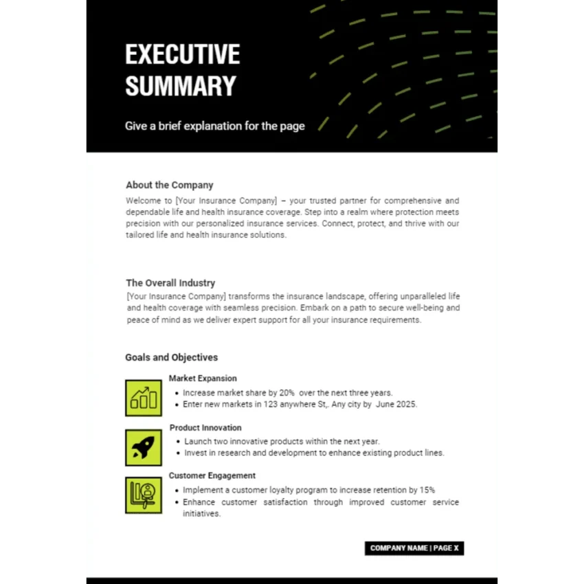 Life and Health Insurance Business Plan - Executive Summary