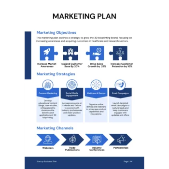 3D Bioprinting Business Plan Template - Marketing Plan