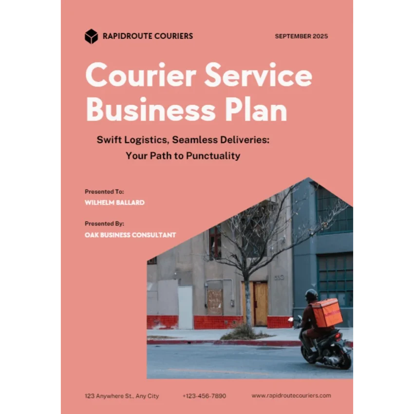 Courier Service business plan - Title Page