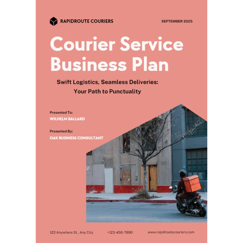 Courier Service business plan - Title Page