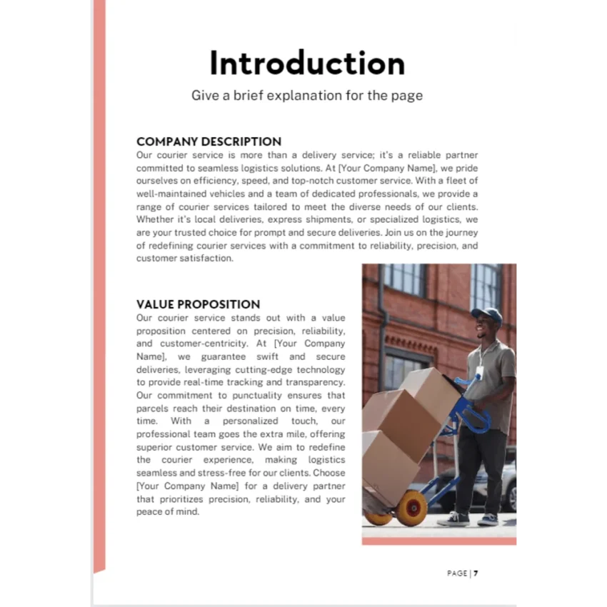 Courier service business plan - Company Description