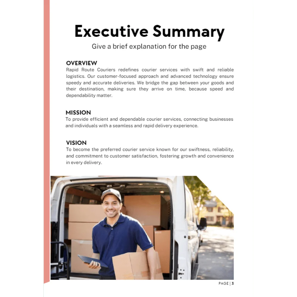 Courier service business plan - Executive Summary
