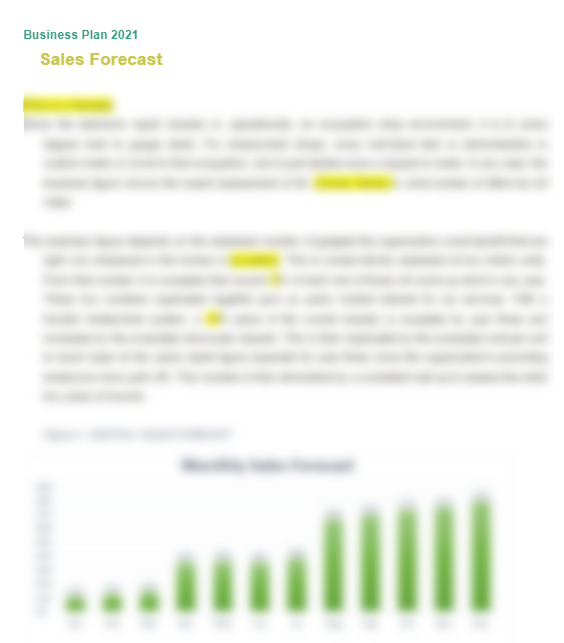 Electronic Repair Business Plan - Sales Forecast