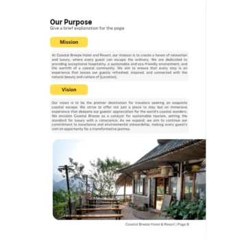 Hotel and resort business plan - Our Purpose