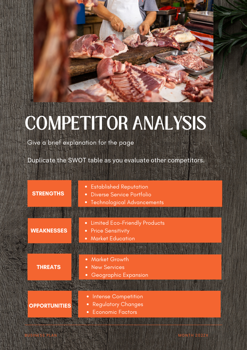 Meat Shop Business Plan Template - Competitor Analysis