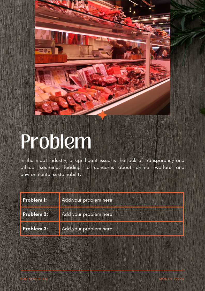Meat Shop Business Plan Template - Problem