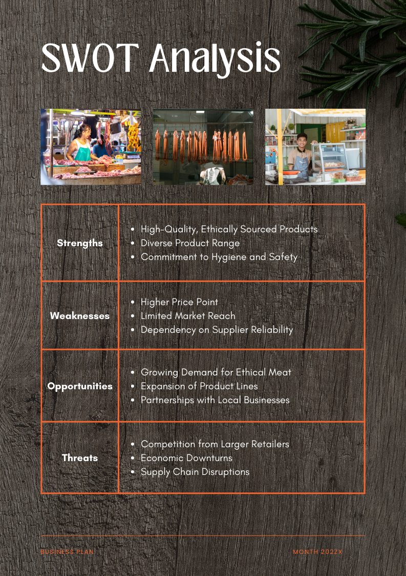 Meat Shop Business Plan Template - SWOT Analysis