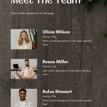 Meat Shop Business Plan Template - The Team