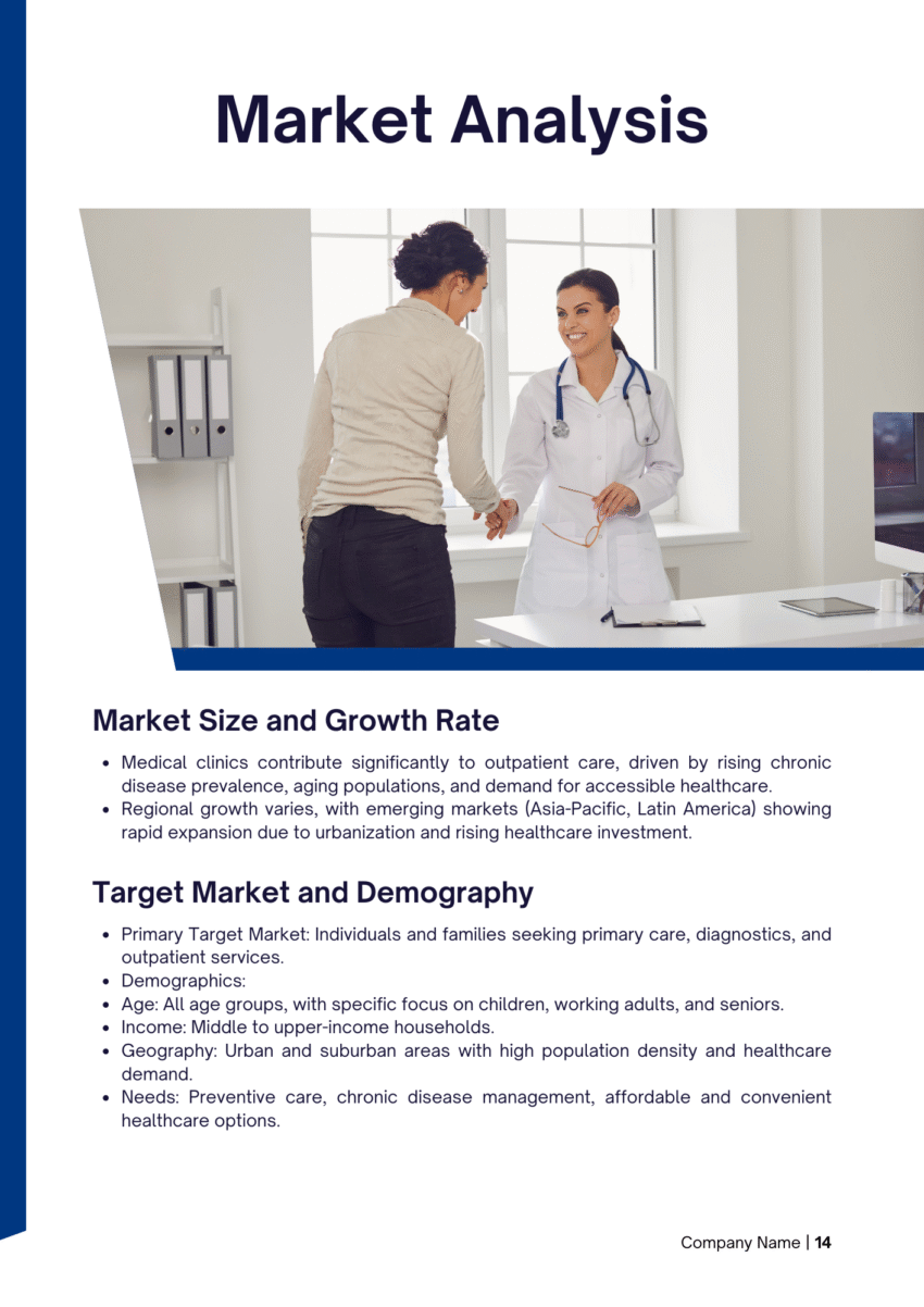Medical Clinic Business Plan Template - Market Analysis