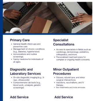 Medical Clinic Business Plan Template - Product List