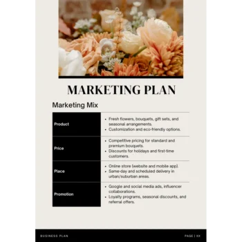 Online Flower Shop Business Plan Template - Marketing Plan