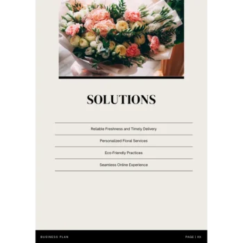 Online Flower Shop Business Plan Template - Solutions