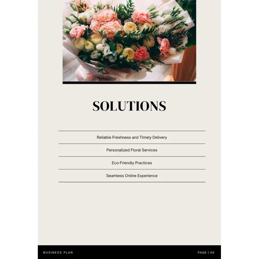 Online Flower Shop Business Plan Template - Solutions