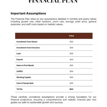 Online Jewelry Shop Business Plan Template - Financial Plan