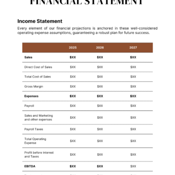 Online Jewelry Shop Business Plan Template - Income Statement