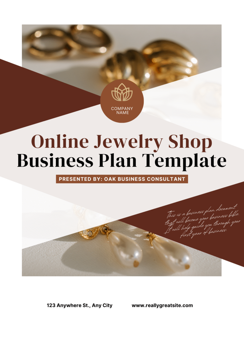 Online Jewelry Shop Business Plan Template - Title Page