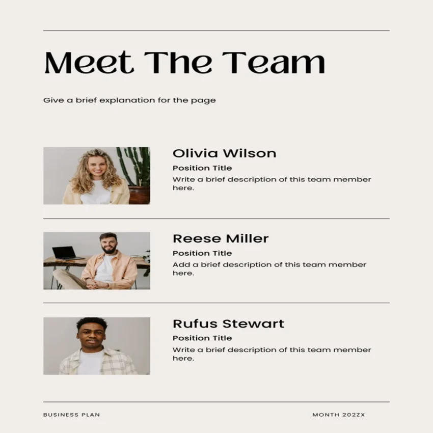 Poultry Farm Business Plan - Our Team