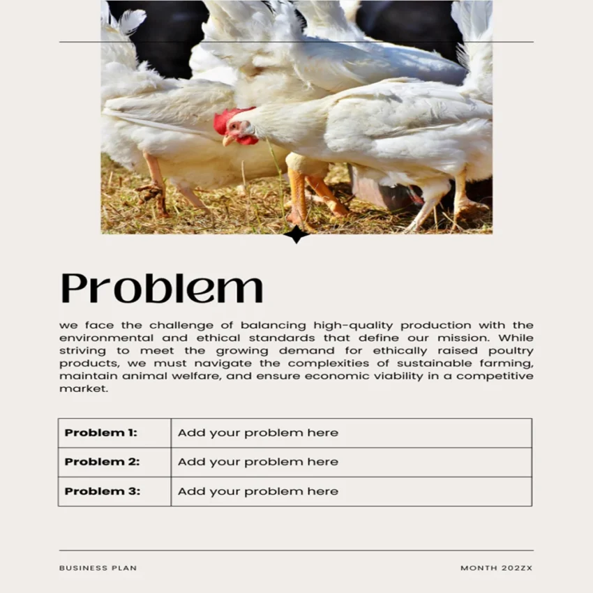 Poultry Farm Business Plan - Problem