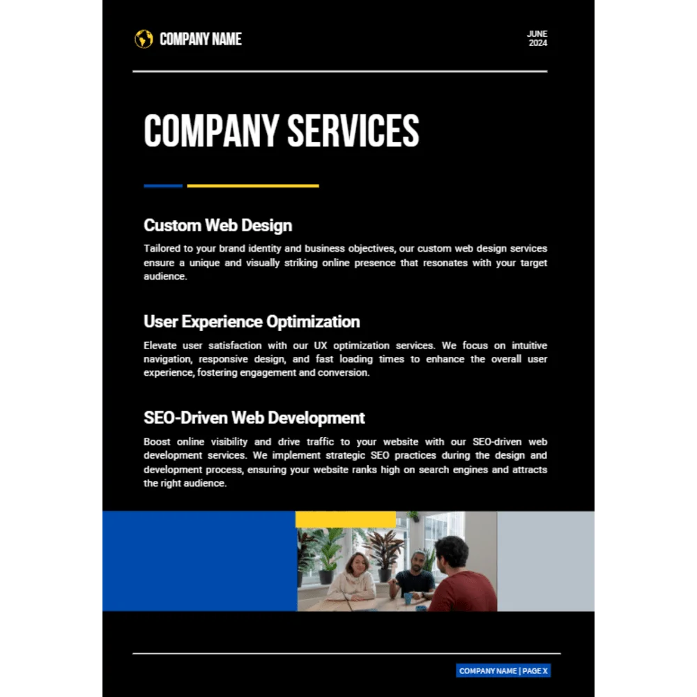 Web Designing Business Plan - Company Services