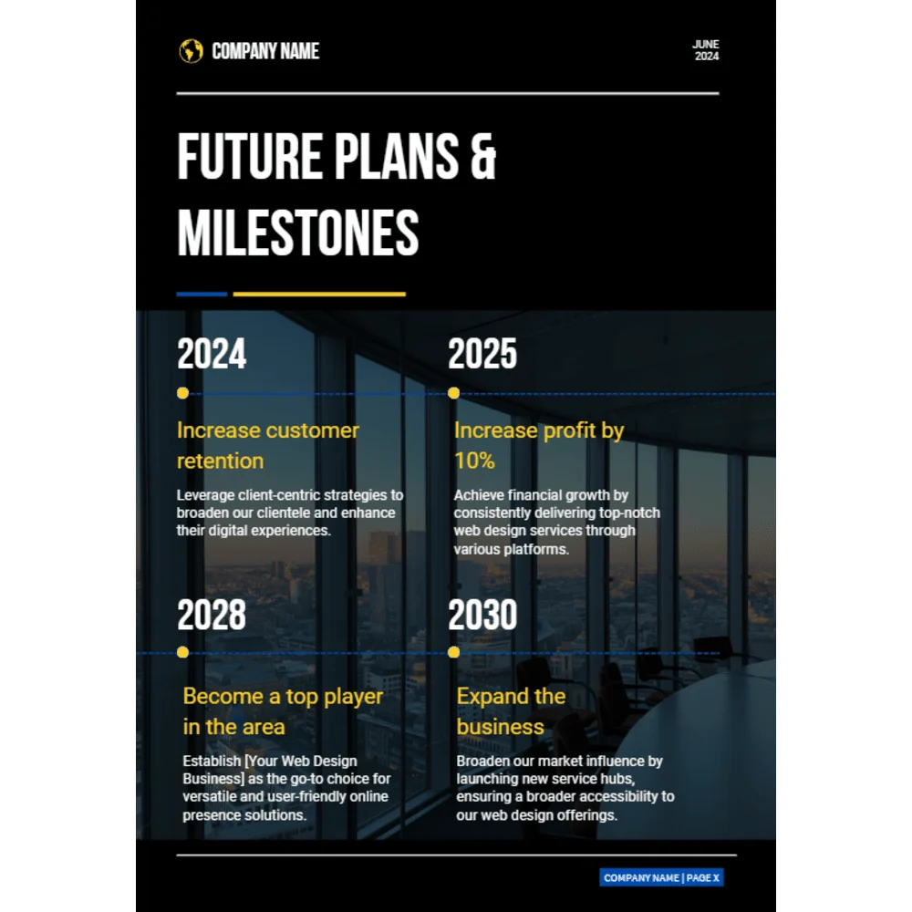 Web Designing Business Plan - Future Plans and Milestones