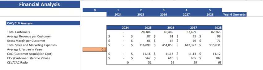 Website Hosting Financial Model Template - CAC and CLV Analysis