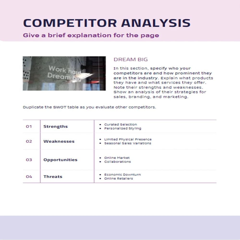 Boutique Business Plan-Competitor Analysis