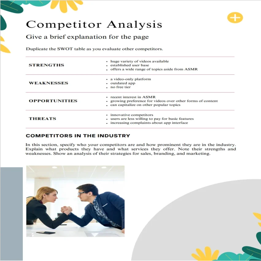 Chiropractor Business Plan Template-Competitive Analysis