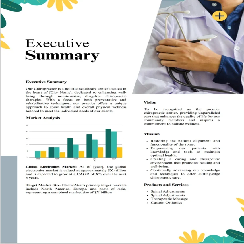 Chiropractor Business Plan Template-Executive Summary