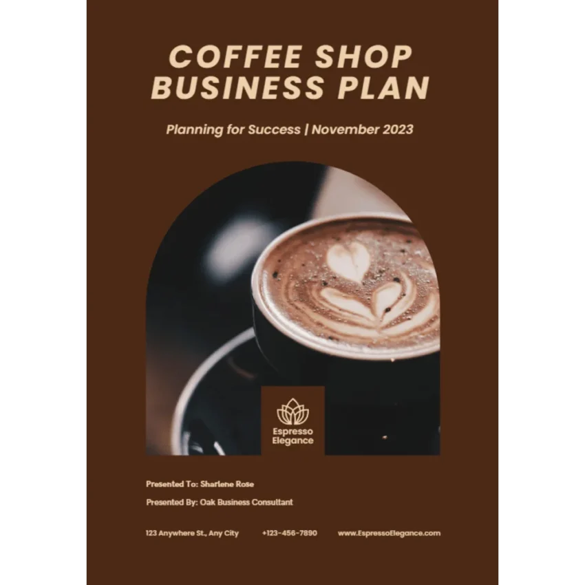 Coffee Shop Business Plan - Title Page