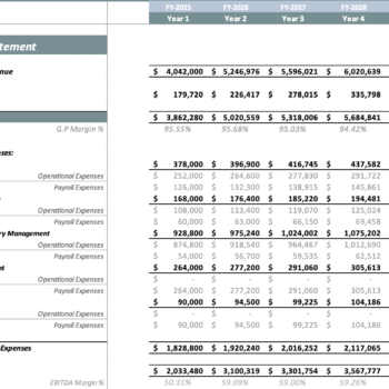Real Estate Services Financial Model - Income Statement