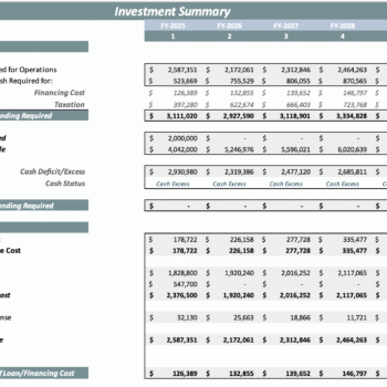 Real Estate Services Financial Model - Investment Summary