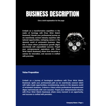 Wrist Watch Business Plan - Business Description