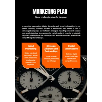 Wrist Watch Business Plan - Marketing Plan