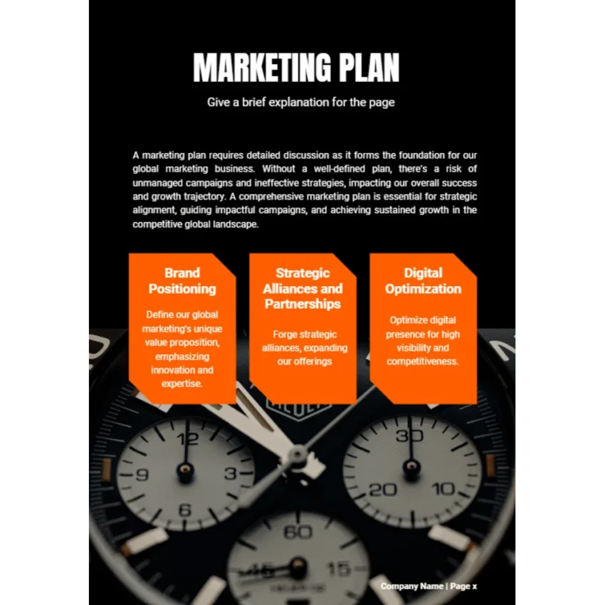 Wrist Watch Business Plan - Marketing Plan