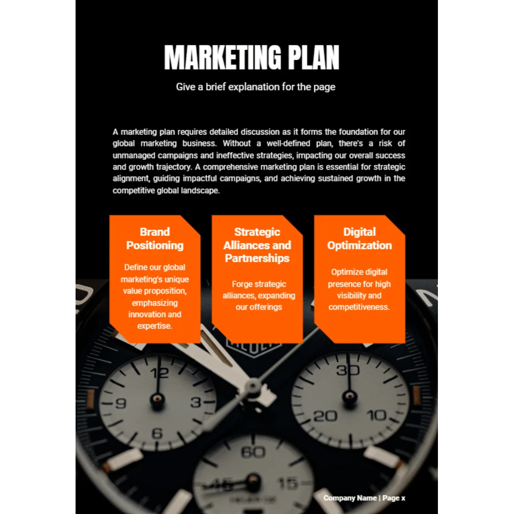 Wrist Watch Business Plan - Marketing Plan
