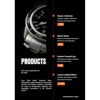 Wrist Watch Business Plan - Products