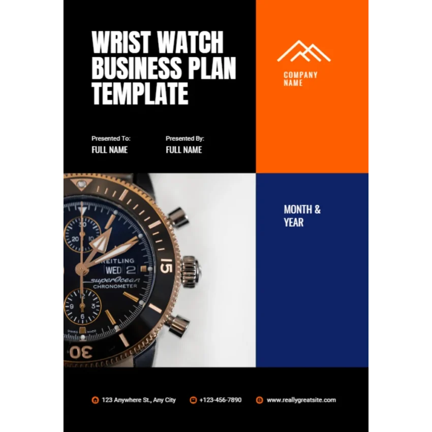Wrist Watch Business Plan - Title Page
