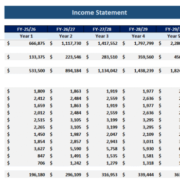 Cleaning Services Financial Model - Income Statement