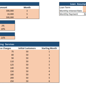 Cleaning Services Financial Model - Input Sheet