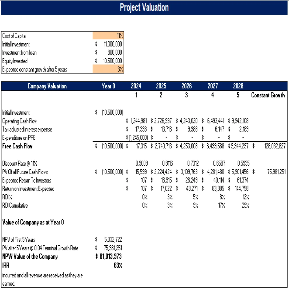 Law Firm Excel Financial Model Projection Template - Project Evaluation